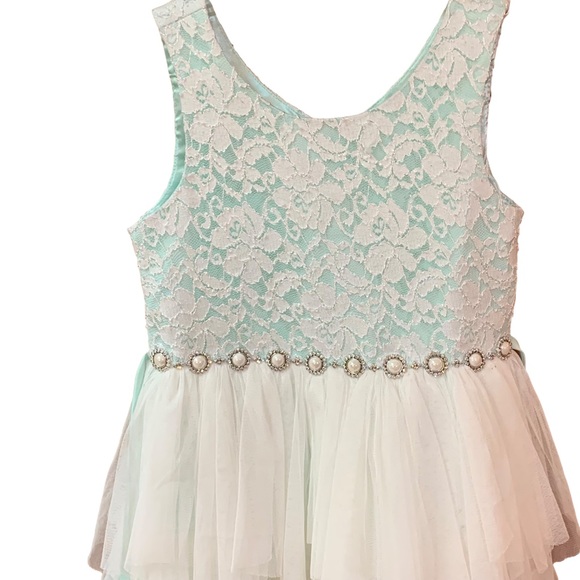 American Princess Lime Green Lace Occasion Dress 12 - Picture 3 of 10